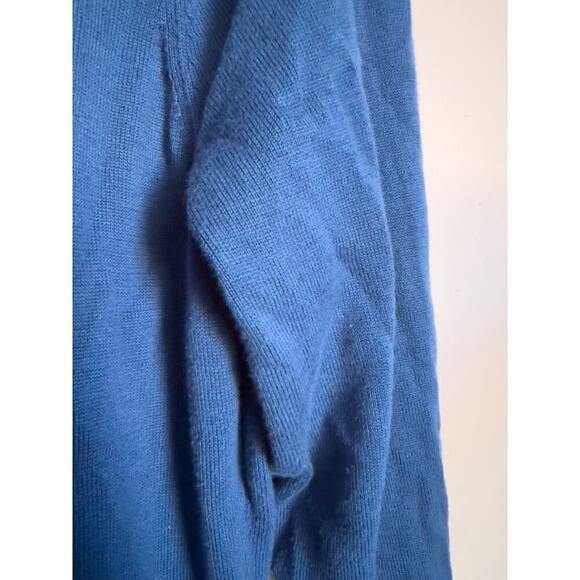 Lands End Dapper Dog Puppy 3/4 Sleeve Knit Sweater Blue Medium Classic Preppy - Picture 6 of 6